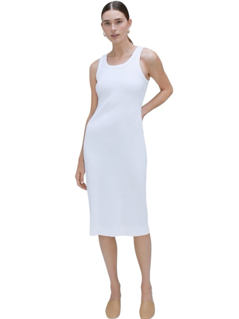 EVERLANE The '90s Rib Dress White Size XS